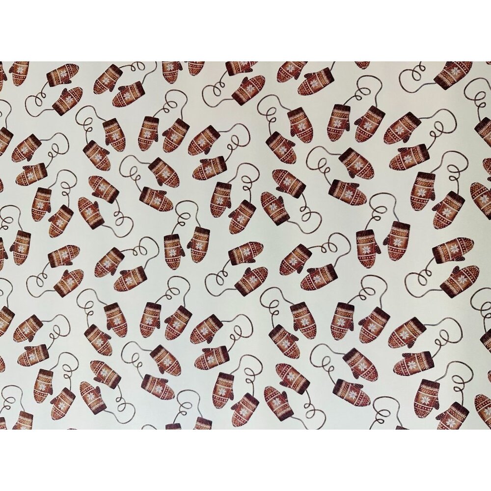 Hallmark Wrapping Paper Christmas Winter Mittens White 40 sq ft Roll Holiday Gif